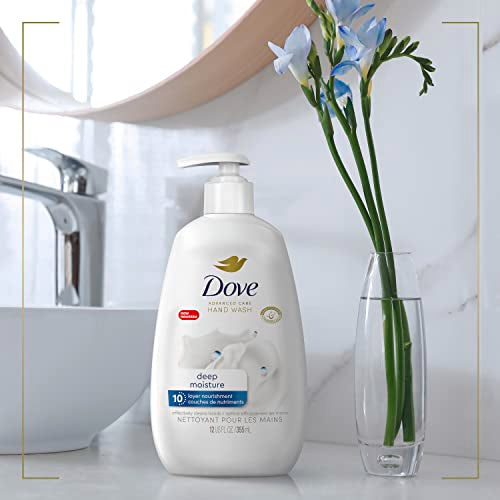 Dove Advanced Care Hand Wash Deep Moisture for Soft,Smooth Skin,More Moisturizers than the Leading Ordinary Hand Soap,12 oz,(Pack of 8)