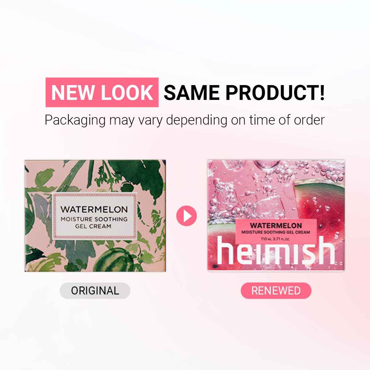 HEIMISH Watermelon Moisture Soothing Gel Cream - Hydrating, Cooling & Soothing, Plumping Facial Cream, Daily Face Moisturizer with Watermelon Extract, Lightweight, Fast-absorbing, 3.7fl.oz/110ml