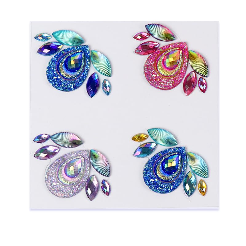 Reusable Face Jewels Stickers - Rhinestone Gems for Makeup