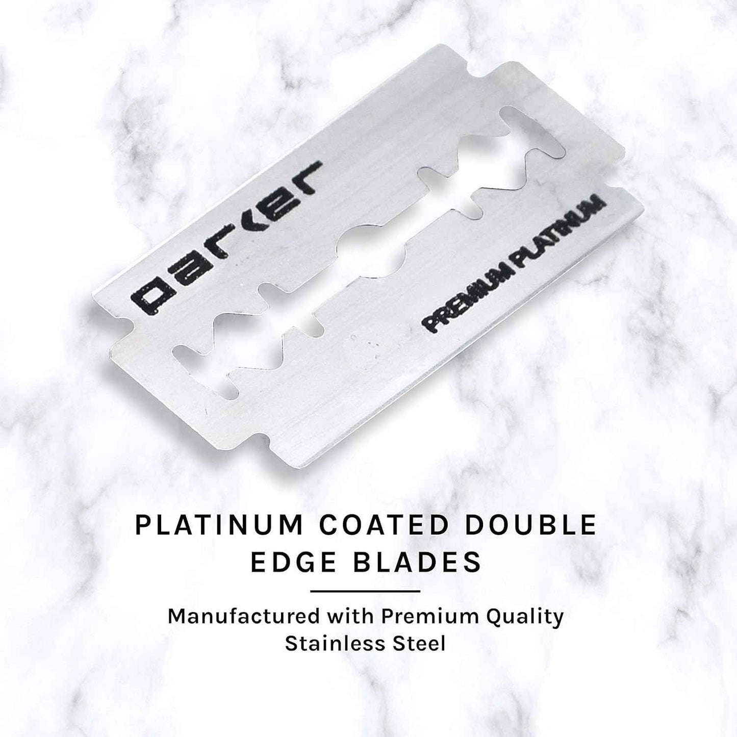 Parker, "The Convertible", Double Edge Safety Razor – Interchangeable Open & Closed Comb Plates, Solid Brass/Chrome 93 g Handle, Customizable Shave from Mild to Aggressive