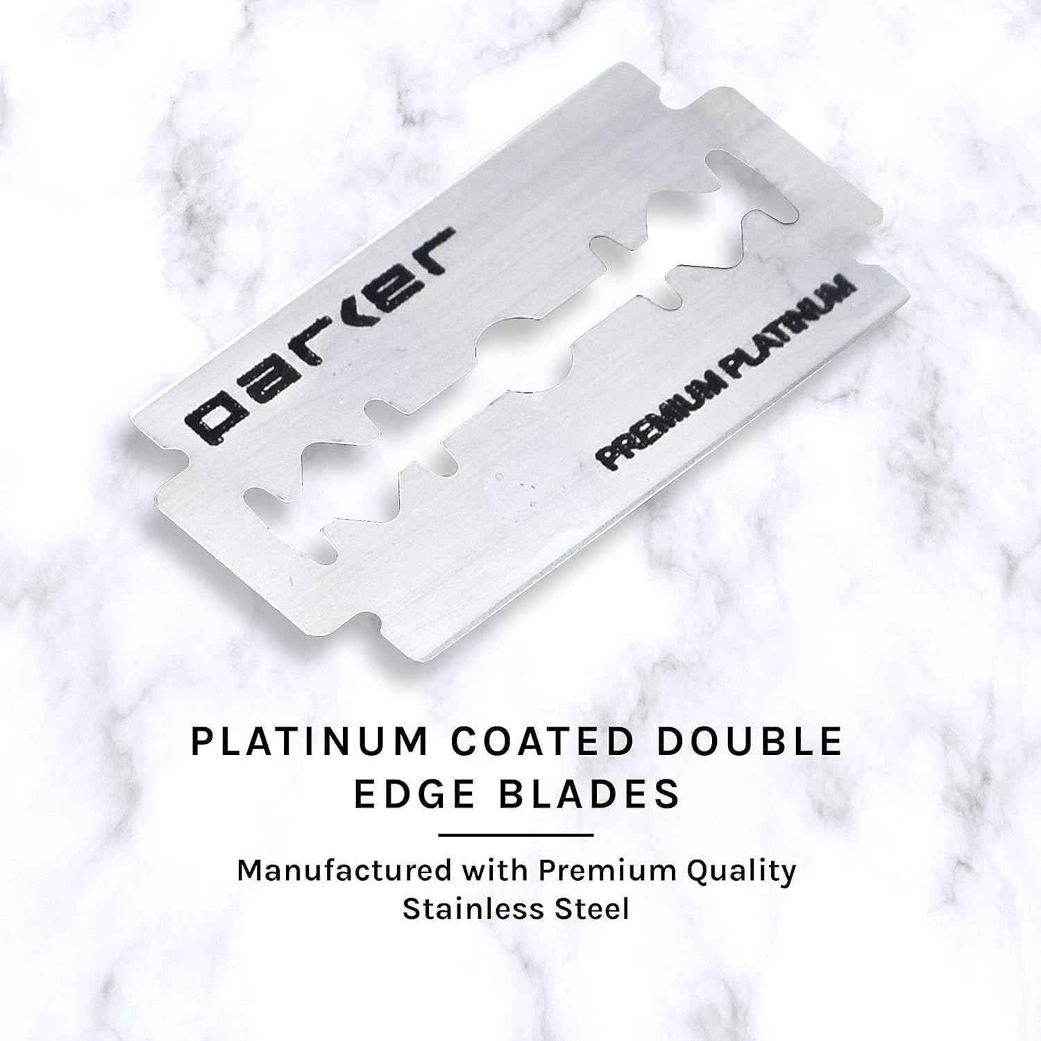 Parker, "The Convertible", Double Edge Safety Razor – Interchangeable Open & Closed Comb Plates, Solid Brass/Chrome 93 g Handle, Customizable Shave from Mild to Aggressive