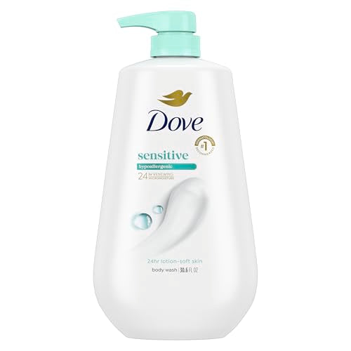 Dove Sensitive Skin Body Wash with Pump - 24HR Moisturizing Cleanser 30.6 oz