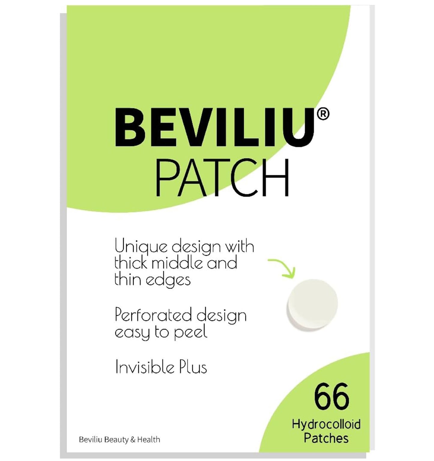 Beviliu Pimple Patches for Face 66 Counts, 2 Sizes Thinner Edge Hydrocolloid Acne Patches for Face, Invisible Zit Patches for Face, Facial Skin Care Products Beauty