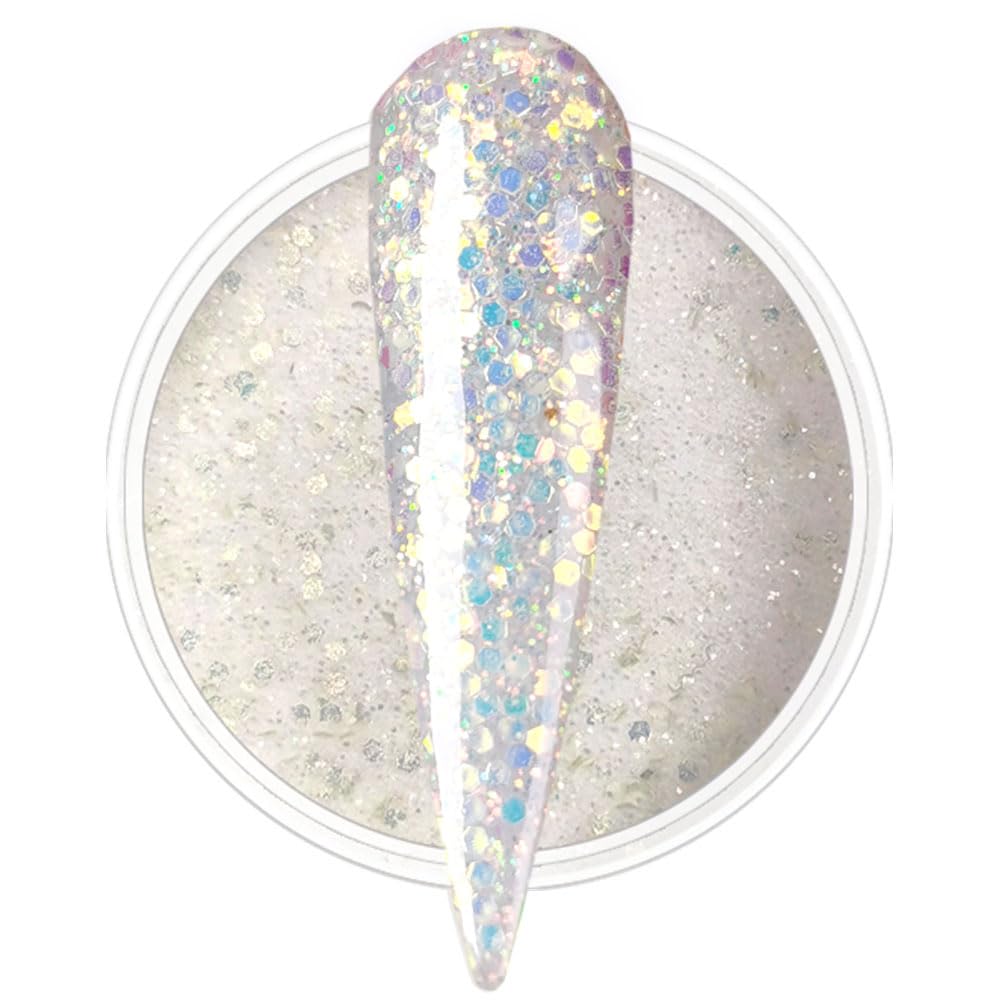 OUMISAYA Glow in the dark Glitter Nail Acrylic Powder White Color 1OZ (APG031)