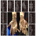 9 Sheet Henna Tattoo Stencils - Reusable Templates