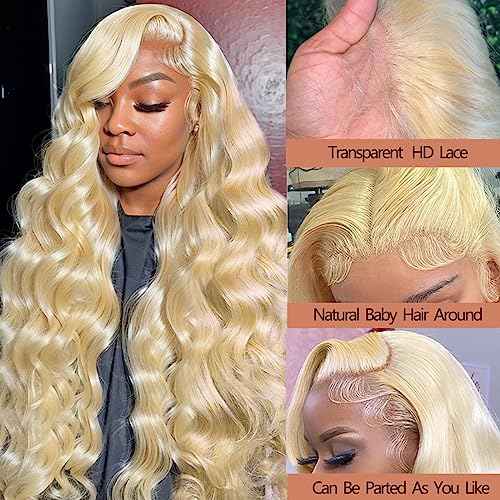 613 Lace Front Wig Human Hair 30inch 13x4 Blonde 100% Wig Human Hair Blonde Lace Front Wigs Human Hair 180% Density Premium 613 HD Lace Frontal Wig Pre Plucked