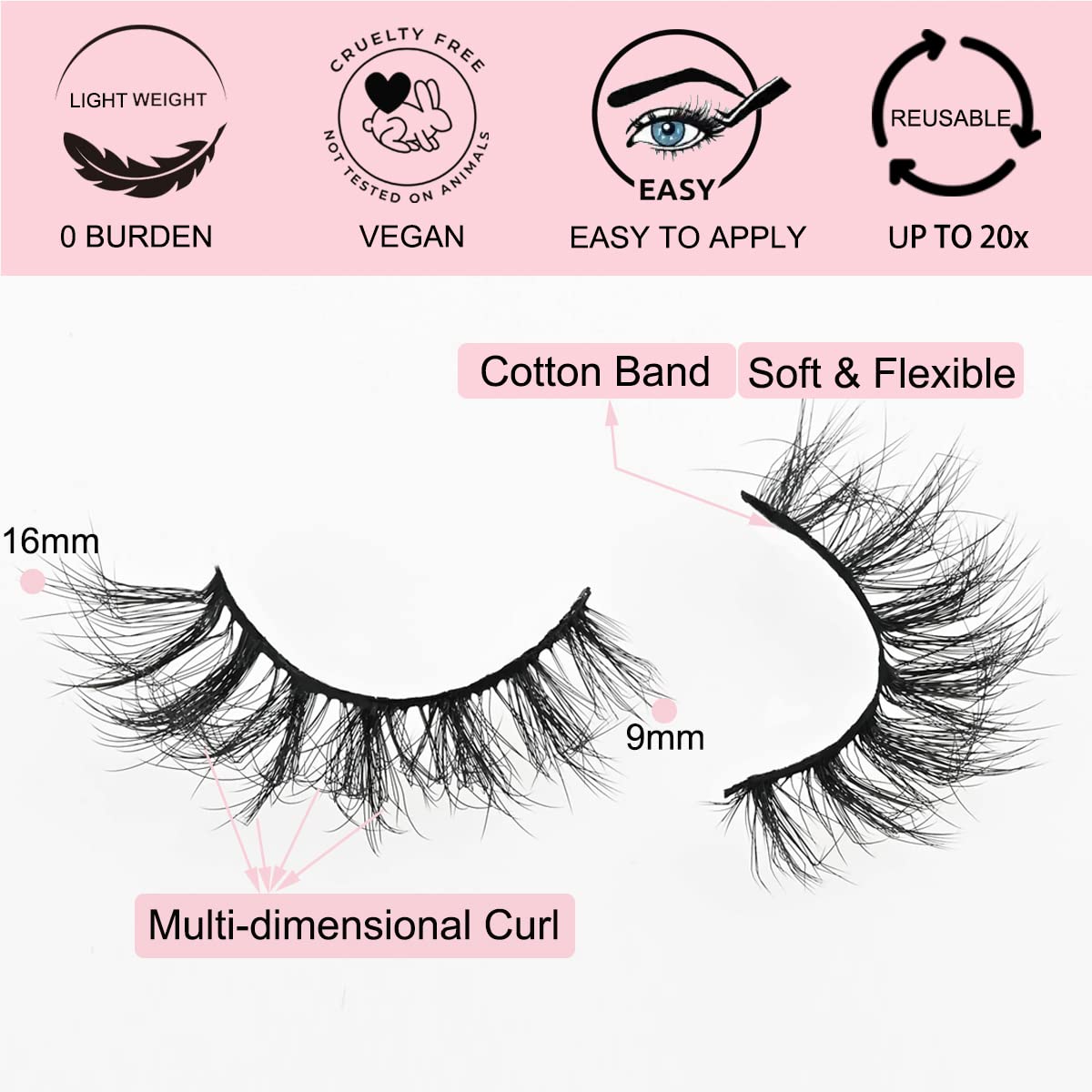 APCYUST Lashes Bulk 50 Pair Wholesale Short Lash Natural Look Fluffy Mink Eyelashes 5D Faux Mink False Lash Cat Eye Fake Eyelash Soft Wispy Strip Eye Lashes with Individual Portable Lash Pack