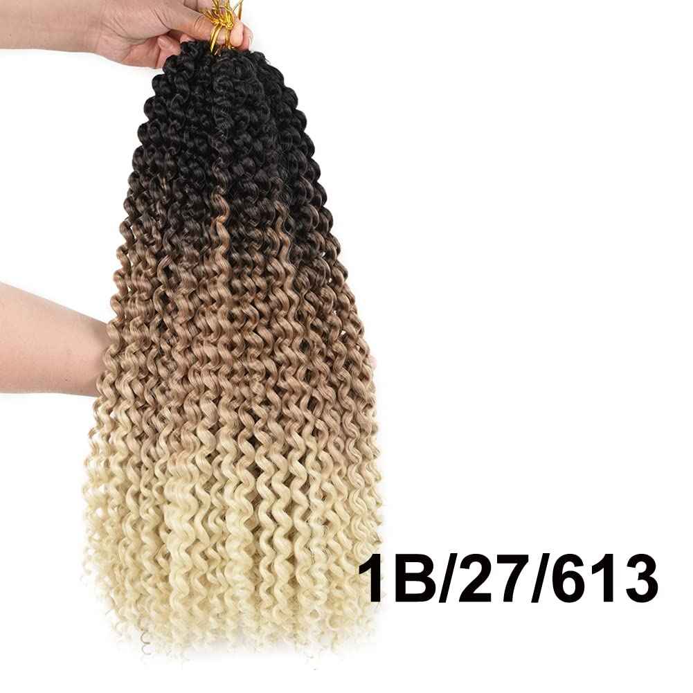 7 Packs Passion Twist Hair 22 Inch Water Wave Synthetic Curly Braids for Passion Twist Crochet Braiding Hair Long Bohemian Curly Hair (22inch, 1B/brown/honey blonde)