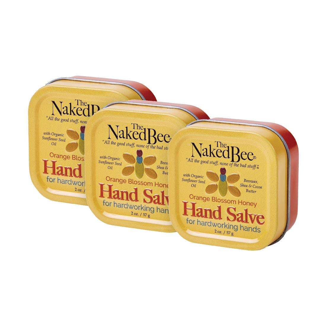 The Naked Bee Orange Blossom Honey Hand Salve, 2 Oz - 3 Pack