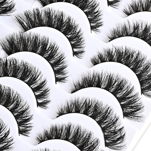 APCYUST Cat Eye Mink Lashes - 14 Pairs Wispy Volume