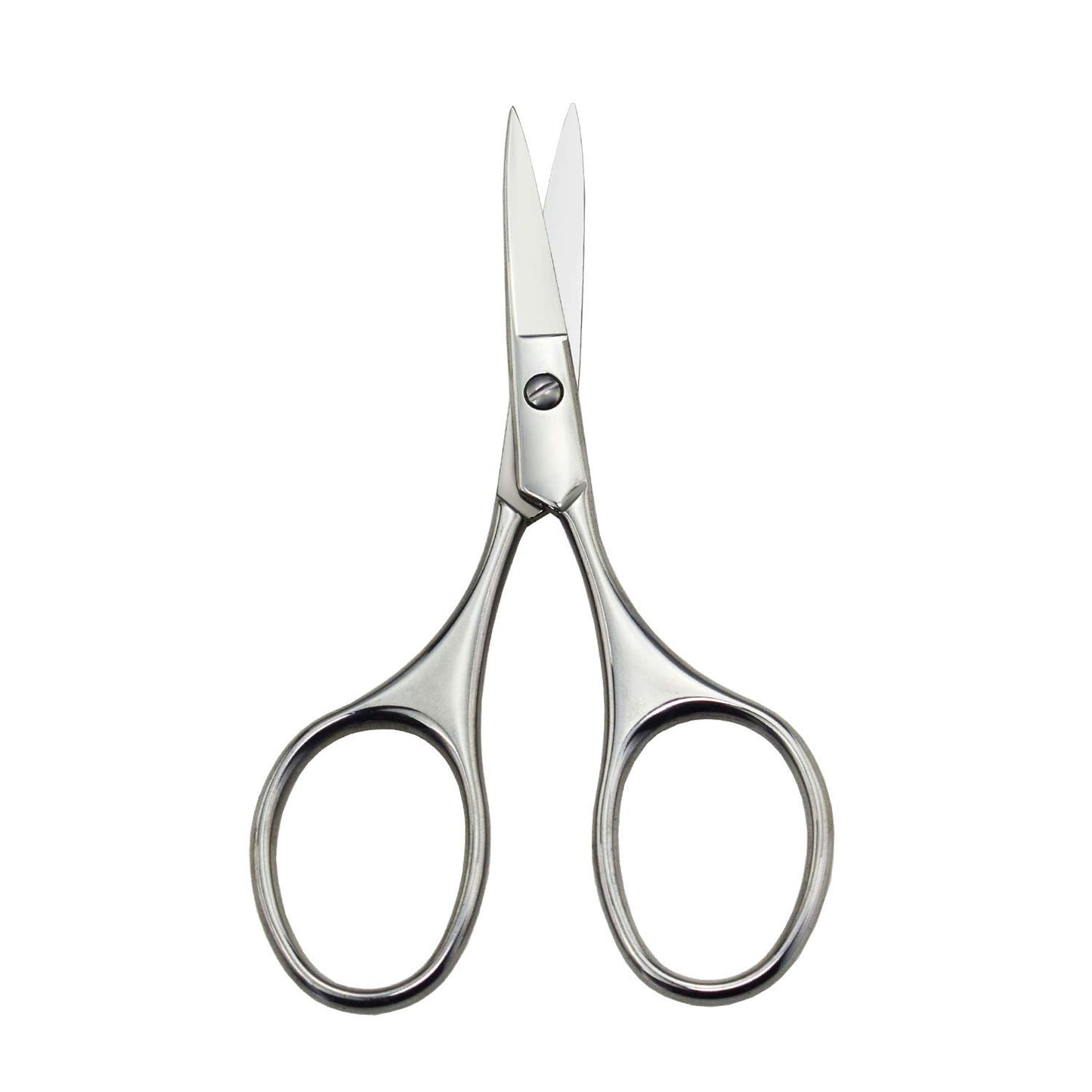 Motanar Nose Hair Trimmer Scissors-3.4' Round Tip Scissors For Ear Eyebrow Beard Mustache Trimming - Multi Purpose Round Personal Beauty Hair Care Tool For Men Women And Baby (Silver Curved Blades)