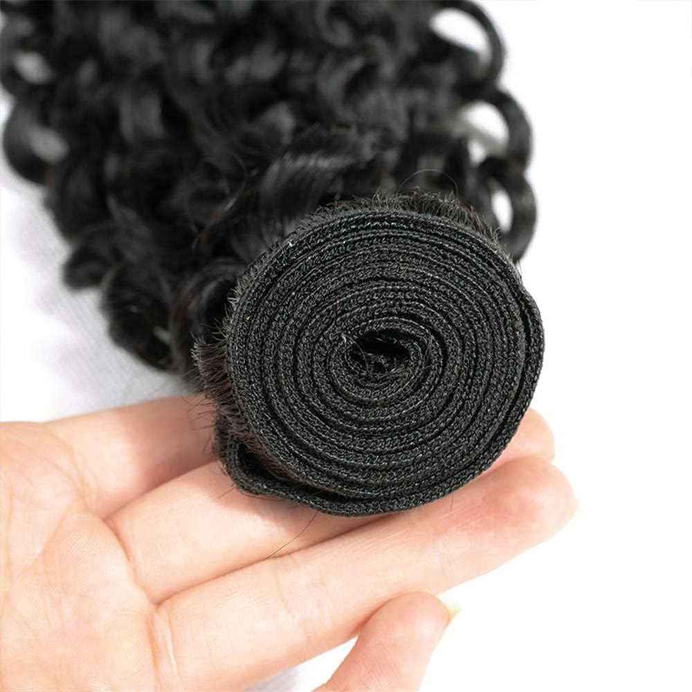 Curly Wave Bundles Human Hair 26 Inch Color #1B Natural Black Single Bundle Brazilian Virgin Human Hair Bundles Kinky Curly Wave 100g Per 1 Bundle Remy Hair Extensions For Black Woman