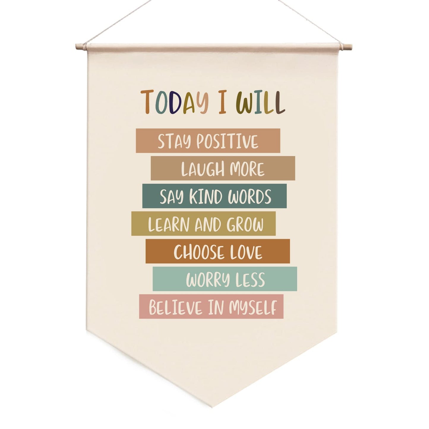 Today I Will Be Positive Quote Hanging Banner, Kids Wall Art, Classroom Wall Decor, Kids Positive Banner Art, Classroom Wall Hanging, Affirmation Banner, Education Banner, 17.5x11.5 inch