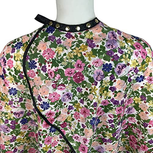 Salon Cape for Women, Hair Cutting Cape with Snaps, Professional Large Barber Stylist Hairdresser Cape, Waterproof & Light Weight & Machine Washable- 63”× 56” (Floral)