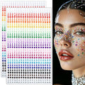 1800pcs Rainbow Self-Adhesive Face Gems Rhinestone Stickers
