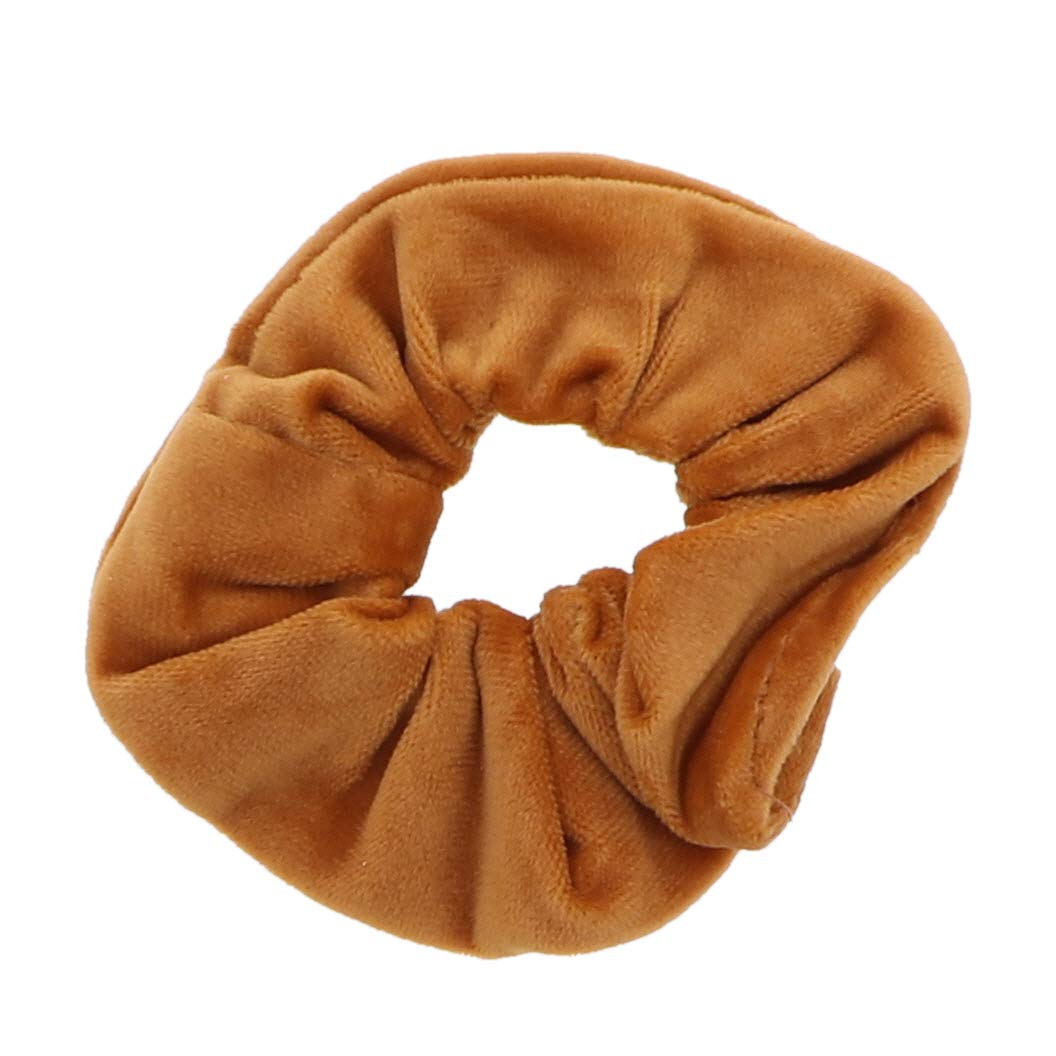 Velvet Scrunchies Ultra Soft - Set of 2 (Light Brown)