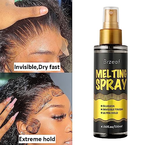 Brzeaf Lace Melting Spray 120ml - Strong Hold, Fast Drying Wig Adhesive