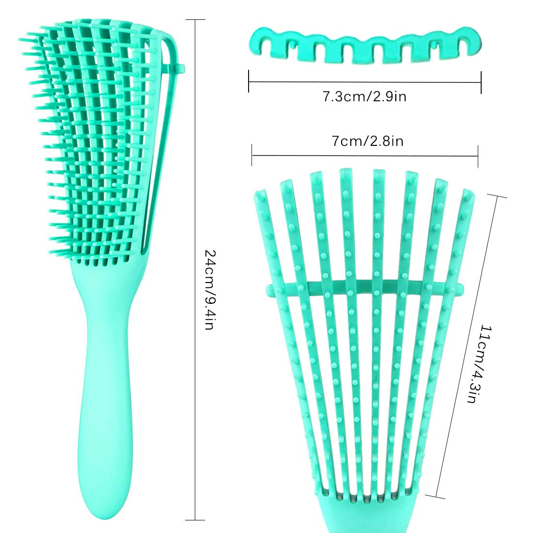 Detangling Brush for Afro America/African Hair Textured 3a to 4c Kinky Wavy/Curly/Coily/Wet/Dry/Oil/Thick/Long Hair, Knots Detangler Scalp Massage Comb Hair Detangler for Women (2 pcs, Beige-Beige)