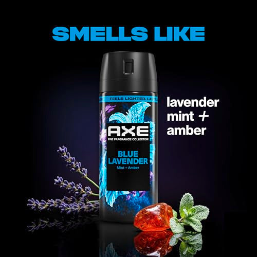 AXE Blue Lavender Body Spray - Long-Lasting Fragrance, 3-Pack 2.9oz