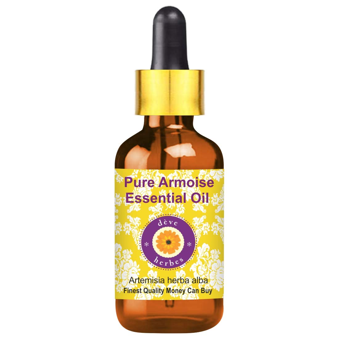 Deve Herbes Pure Armoise Essential Oil (Artemisia herba alba) with Glass Dropper Steam Distilled 5ml (0.16 oz)