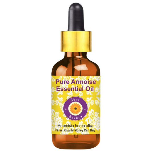 Deve Herbes Pure Armoise Essential Oil (Artemisia herba alba) with Glass Dropper Steam Distilled 5ml (0.16 oz)