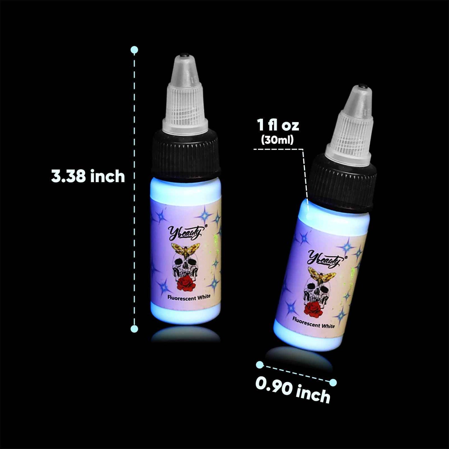 Tattoo Ink Set - Tattoo Inks Pigment Kit, 8 Color 1/2oz 15ml/Bottle Professional Tattoo Fluorescent Ink & Tattoo Equipment for Halloween Supplies (1/2 oz(15ml), 8Color)