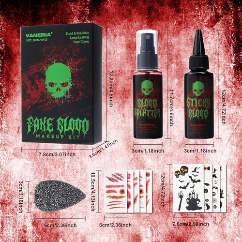 Halloween SFX Fake Blood Makeup Kit with Scars & Tattoos