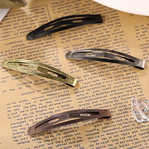 Oval Metal Hair Clips 40 Pcs - Snap Barrettes for Kids & Women, 2.4 Inch
