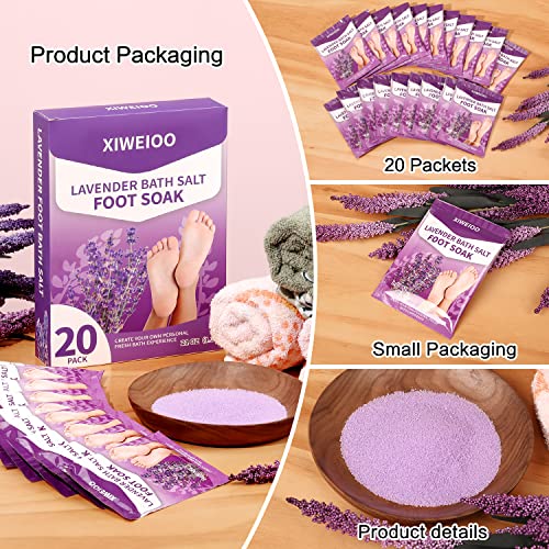 Tea Tree Oil & Epsom Foot Soak Salts Kit - Lavender Spa, 20 Pack