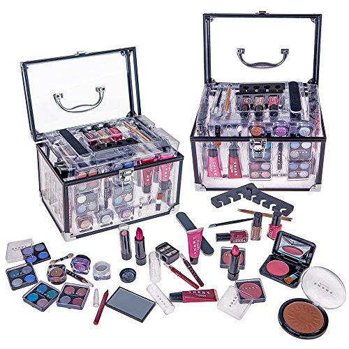 SHANY Carry All Makeup Train Case with Brushes, Palettes & Organizer