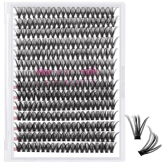 280 Pcs Individual Lashes 30D+40D Mixed Lash Clusters 14 Rows Cluster Lashes that Look Like Eyelash Extensions DIY Lash Extension Self Application At Home (30+40-D-16)