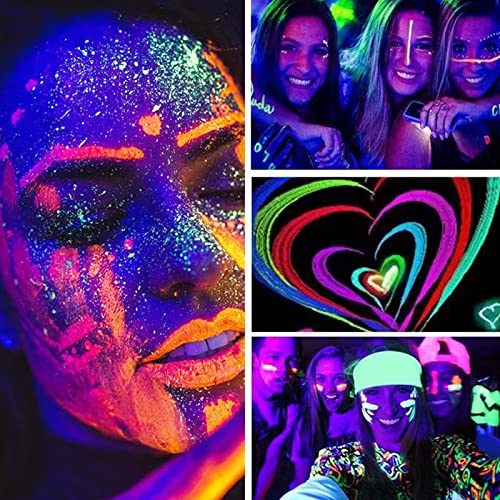 UV Neon Face Paint 8 Colors - Glow in Dark Body Paint Kit