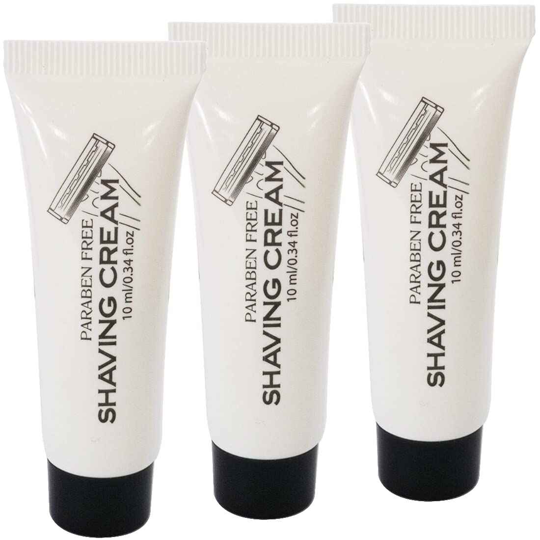Bulk Shaving Cream - 0.34 fl oz Tubes, White, Pack of 144 - Travel Shaving Cream - Disposable Shave Foam Units for Hotels & Travel - Unscented