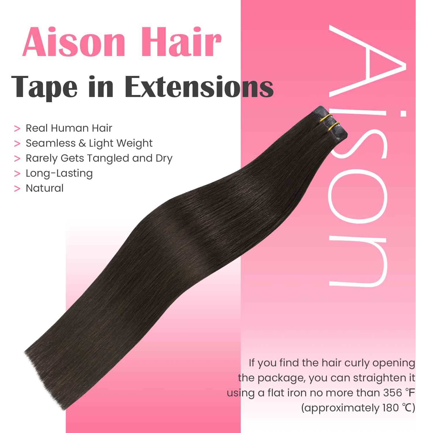 Aison Tape in Hair Extensions Real Remy Human Hair Invisible Seamless Skin Weft Human Hair Tape in Extensions Color 2 Dark Brown Human Hair Extensions 16 Inches 30g 20 Pcs/Pack