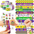 72-Piece Mardi Gras Party Favors - Tattoos & Slap Bracelets