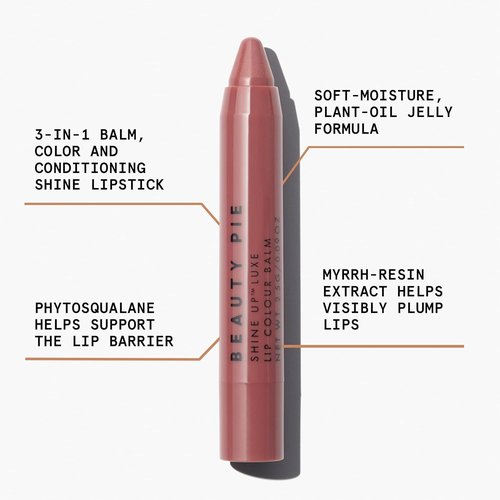 Beauty Pie Shine Up Luxe Lip Colour Balm Stick (Baby Bare) For Hydrating, Softening & Soothing Lips