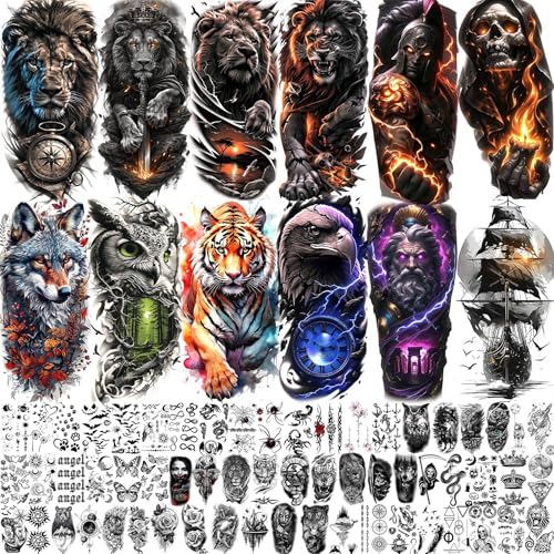 72 Sheets Watercolor Temporary Tattoos for Men Women