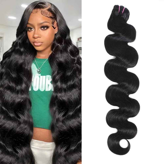 15A Raw Human Hair Bundles Body Wave Human Hair,Triple Lifespan Indian Virgin Hair,No Tangle Shedding,Multiple Washes Keep Texture Silky Soft (1 Bundle Natural Color, 18 Inch)
