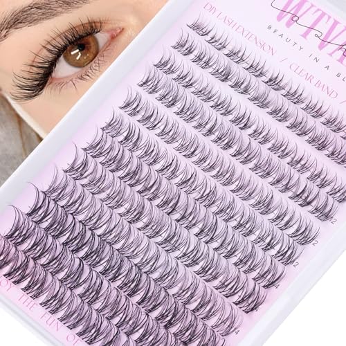 Natural Cluster Eyelash Extensions Clear Band 8-16mm