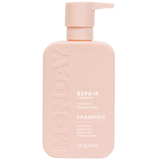 MONDAY HAIRCARE Repair Shampoo 12oz for Dry to Damaged Hair, Made with Keratin, Coconut Oil, Shea Butter and Vitamin E (350ml)