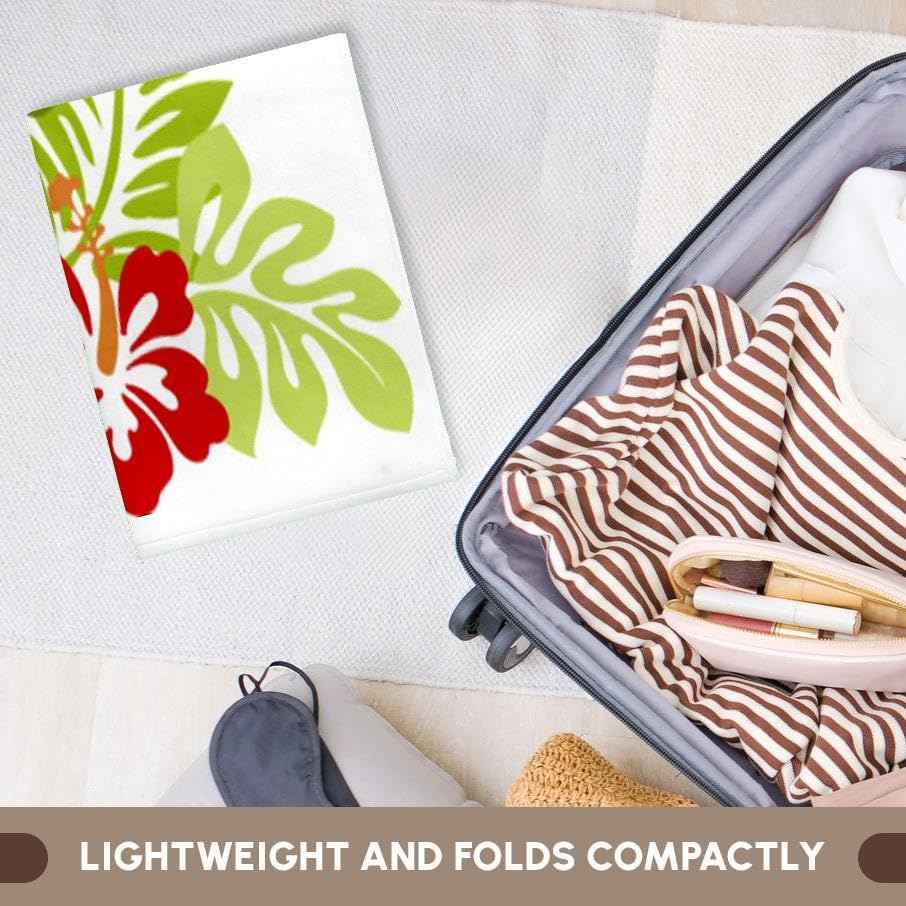 3D Rose Hawaiian Hibiscus n Leaves Print TWL_41559_1 Towel, 15" x 22"