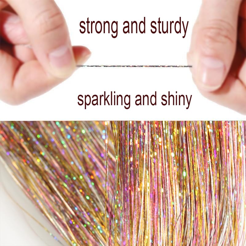 Peach Pink Hair Tinsel 48" Galaxy Fairy Hair Extensions