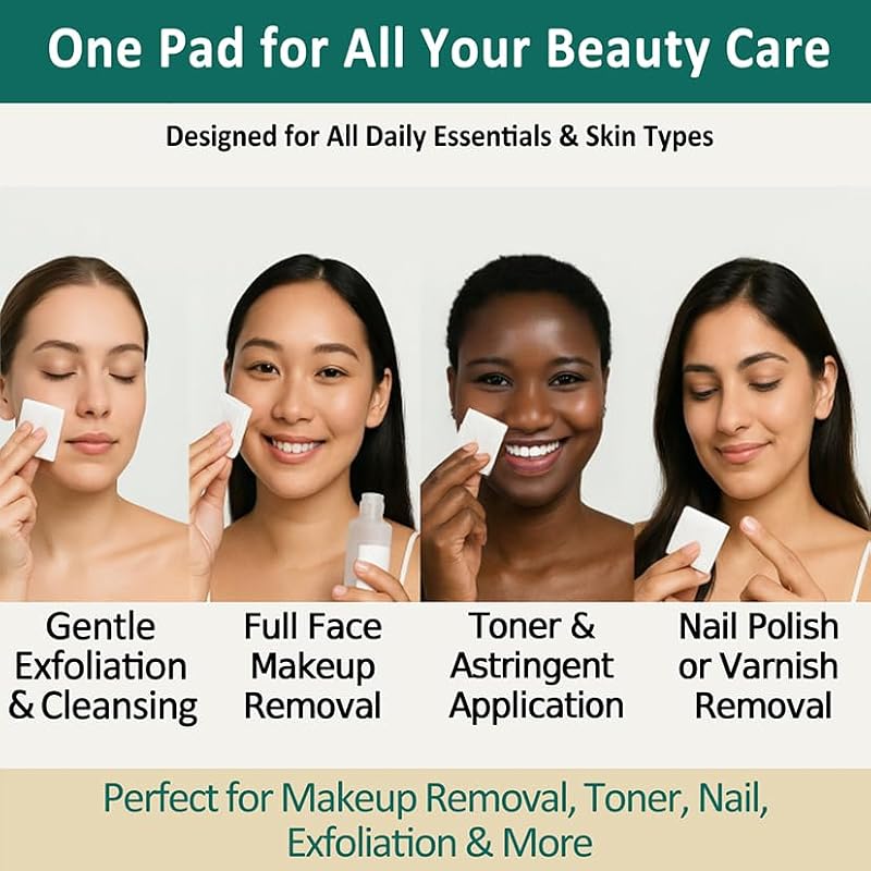 3-Use Disposable Nonwoven Cotton Face Pads - Extra Large (200 Ct)