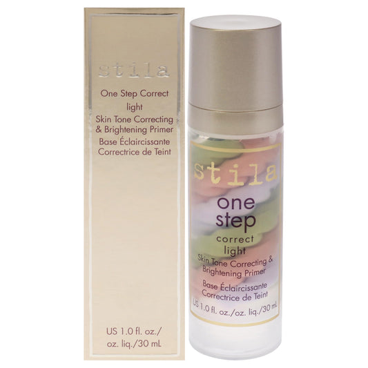 stila One Step, Color Corrector & Brightening Primer Facial Serum to Even Skin Tone, Moisturize & Hydrate, Oil-Free Makeup 1 Fl. Oz.