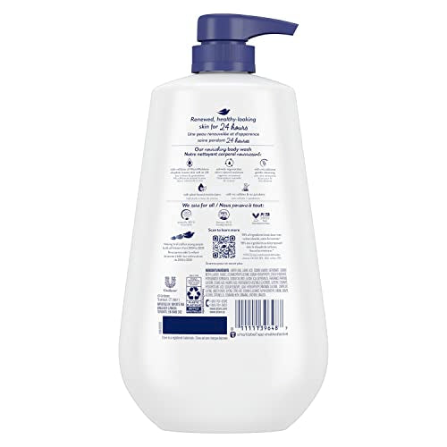 Dove Body Wash with Pump Deep Moisture for 24hr Lotion-Soft Skin Moisture Moisturizing Skin Cleanser with No Sulfates No Parabens,(Pack of 6)