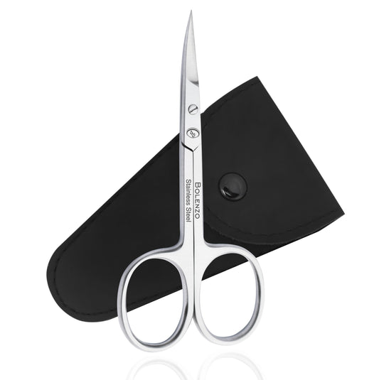 Cuticle Scissors Extra Fine Curved - Professional High Carbon Steel Small Grooming Scissors for Nails, Eyebrows, Mustache, Beard, Dry Skin, Eyelash - Nails Scissors for Men & Women (Cuticle Scissors)