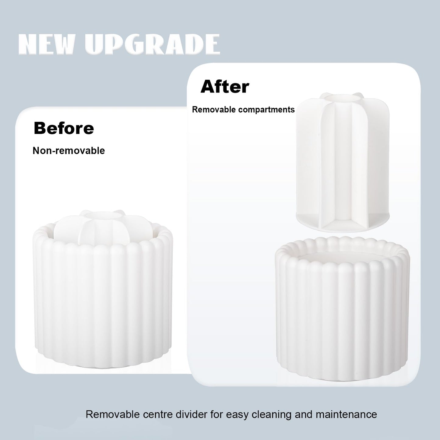 Anyoifax 360 Rotating Makeup Brush Holder 7 Slots Make Up Brush Organizer Removable Spinning Cosmetic Brushes Storage Pen Holder for Vanity, Dresser, Desk, White