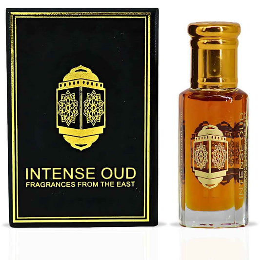 INTENSE OUD Dark Oud Ispahan Long Lasting Arabian Perfume Oils for Women 12ML (0.40 OZ) Fragrance Oil With Rose, Saffron & Oud Notes – Concentrated Perfume Oil & Elegant Gift for Women in Black Box