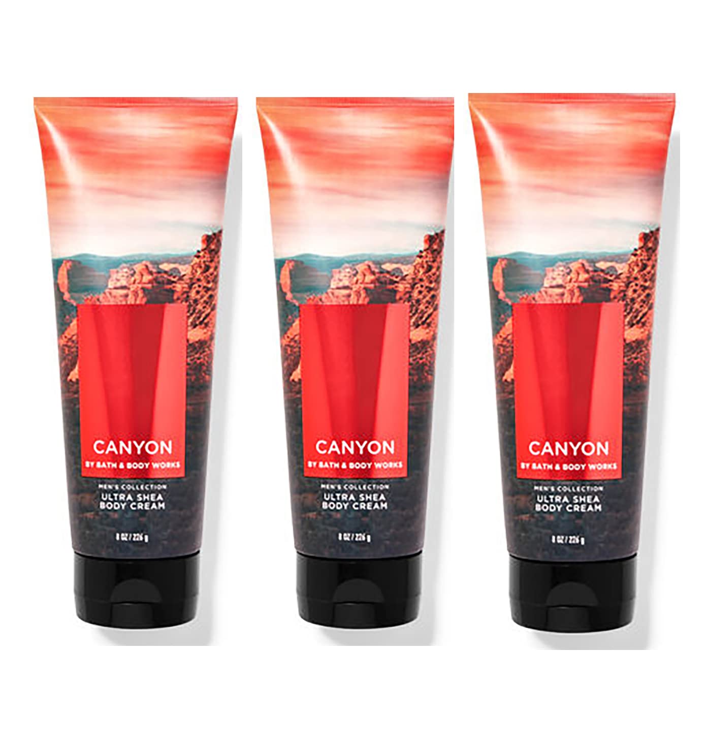 Bath and Body Works Canyon For Men Signature Ultra Shea Body Cream 8 fl oz Pack Of 3 (Canyon)