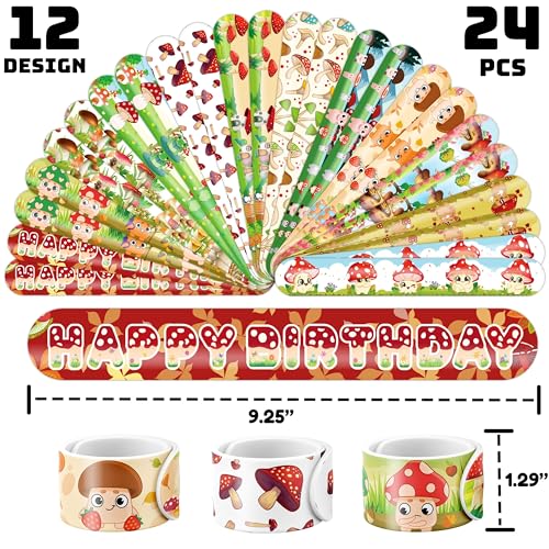 Mushroom Party Favors Set – 48 Tattoos & 24 Slap Bracelets